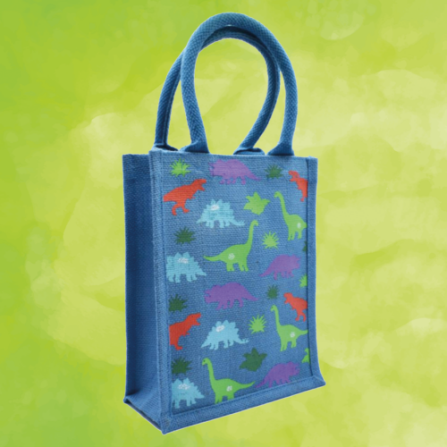 Jute shopping bag - Dinosaurs - Small