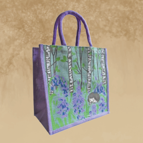 Jute shopping bag - hedgehog