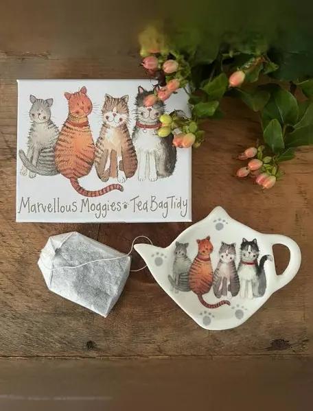Cats tea bag holder Tea Bag Tidy - Marvellous Moggies