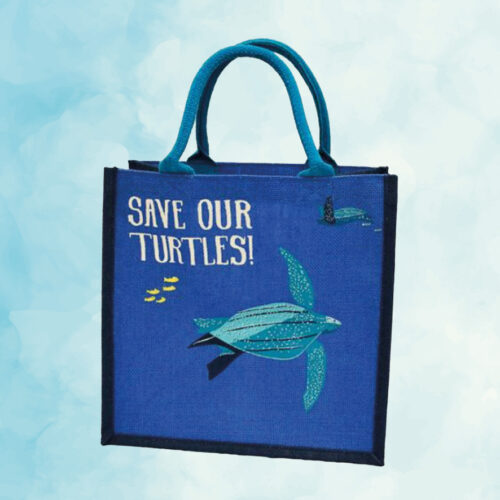 Jute Shopping Bag - Save Our Turtles