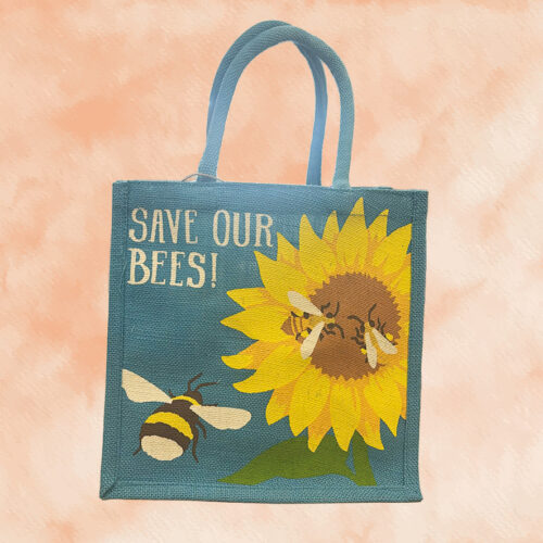 Jute Shopping Bag - Save Our Bees