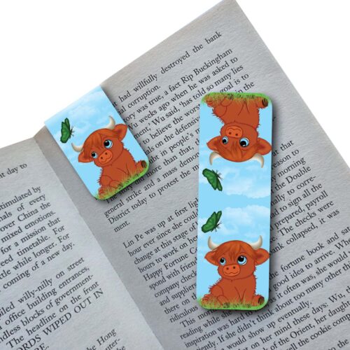 highland cow mockup Magnetic Bookmark - Highland Cow